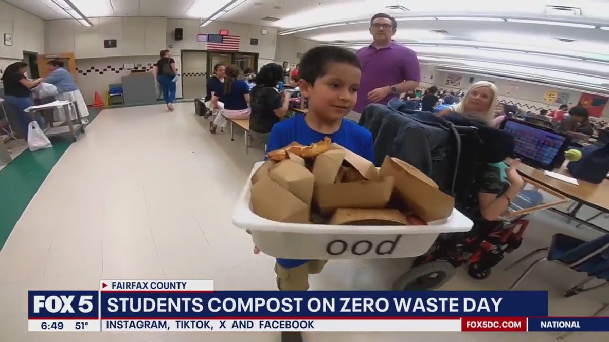 Students compost on Zero Waste Day